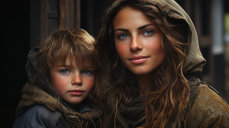 Mother and child.の素材