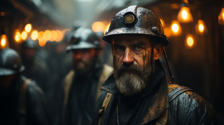 Miners entering underground coal.の素材