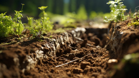 Soil and grass layers.の素材