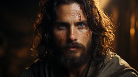 Portrait of bearded man.の素材