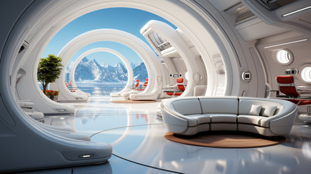 White futuristic room.の素材