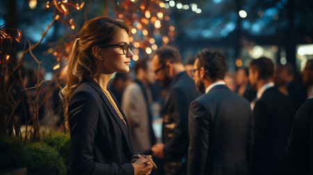 Group of business peoples networking in event.の素材