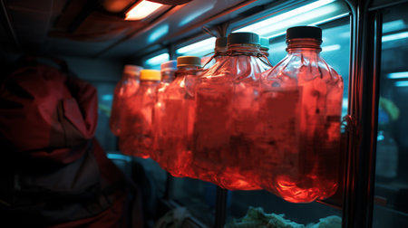 Blood donor in medical refrigerator.の素材