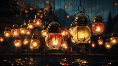 Lantern at night.の素材