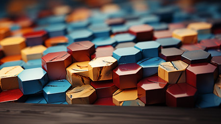 Abstract hexagons background.の素材