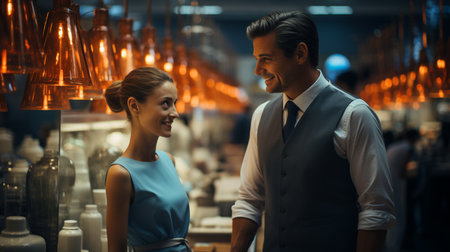 Shopper in a shop.の素材