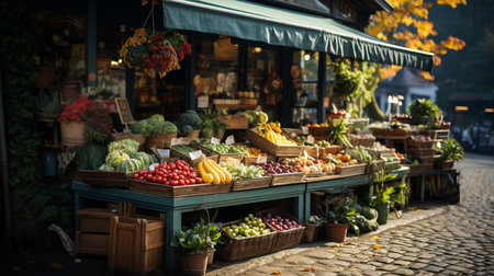 Food store in street.の素材