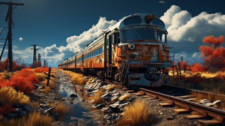 Old abandoned train.の素材