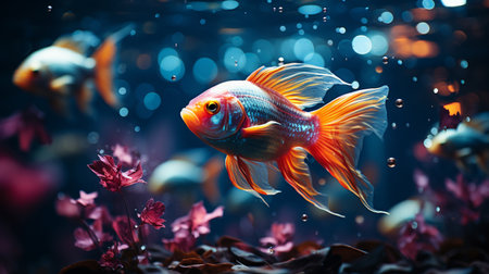 Colorful fish underwater.の素材