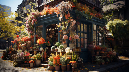 Floral shop exterior.の素材
