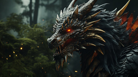 Dragon in forest.の素材