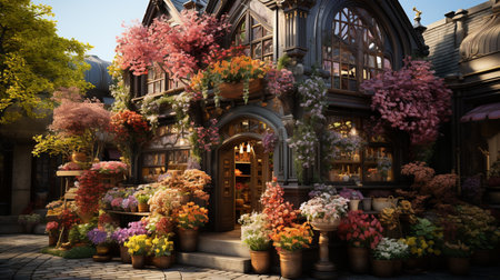 Floral shop exterior.の素材