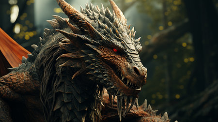Dragon in forest.の素材