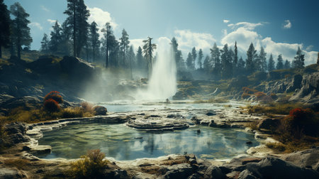 Geyser in the park.の素材