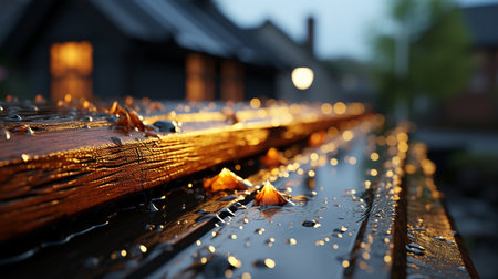 Drops of rain in outdoor.の素材