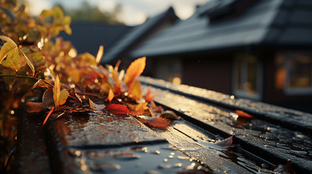 Drops of rain in outdoor.の素材