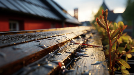 Drops of rain in outdoor.の素材