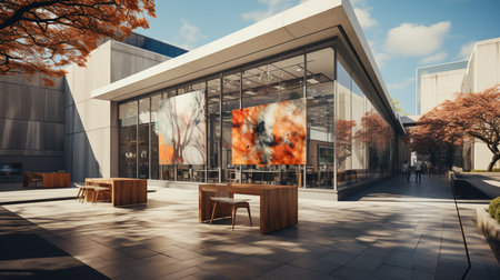 Painting wall in a shop.の素材