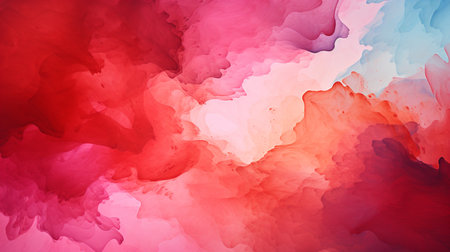 Watercolor red paint background.の素材