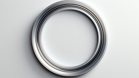 Silver circle for advertise on white background.の素材