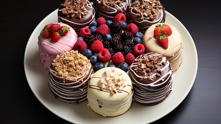 Top view cake on plate.の素材