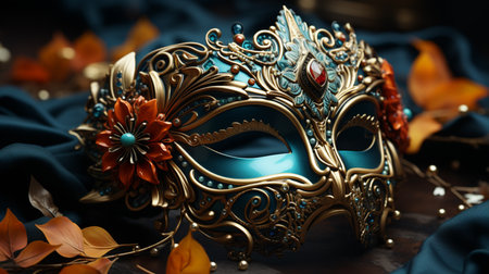 Golden festive mask.の素材