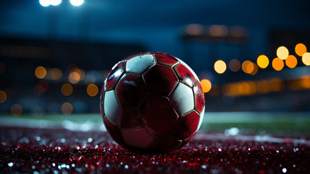 Ball on football field.の素材