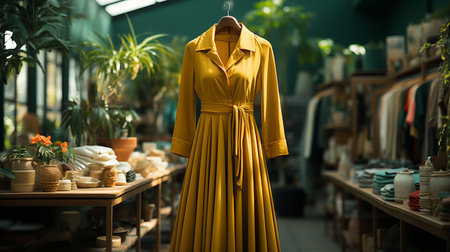 Female luxury dress at store.の素材
