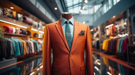 Male suit at store.の素材