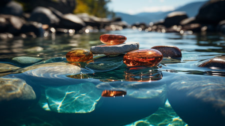 Stones on water.の素材