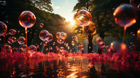 Water colorful bubbles.の素材