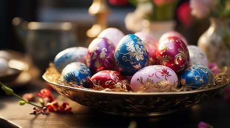 Easter colorful eggs.の素材