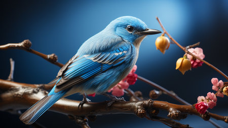 Blue bluebird. Side viewの素材