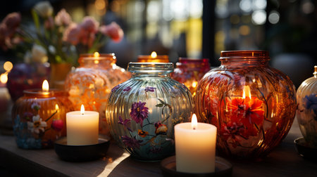 Candle on a vases.の素材