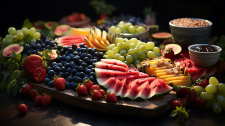 Table with a fruit.の素材