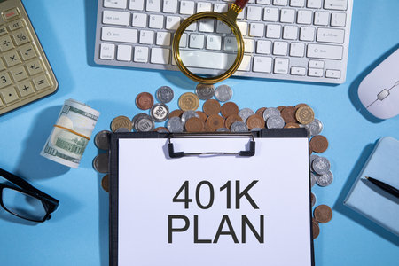 401k plan with a coins. Business and financeの写真素材