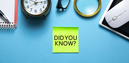 Did you know? message on sticky note.の写真素材