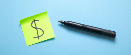 Dollar symbol on the sticky note. Business. Financeの写真素材