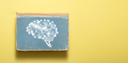 Book with a human brain. Knowledge. Educationの写真素材
