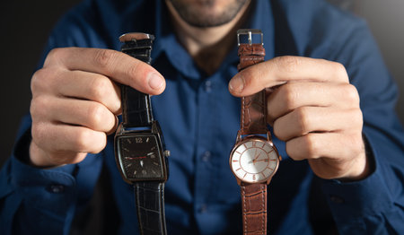 Businessman with a luxury wristwatch. Fashion, Lifestyleの写真素材