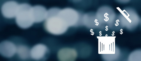 Dollars in the trash can. Inflationの写真素材