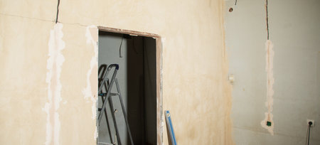 Room before renovation. Apartment renovationの写真素材