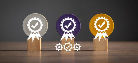 quality assurance. guarantee. Standards. ISO certificationの写真素材