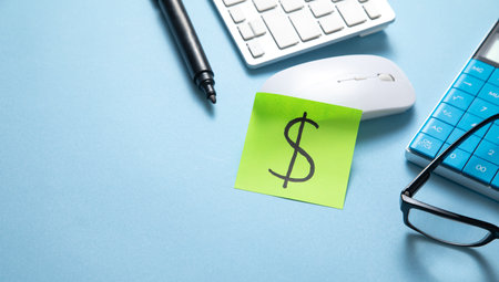 Dollar symbol on the sticky note. Business. Financeの写真素材