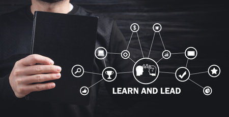 Learn and Lead. Business concept