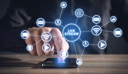 Live Stream. Social media web network conceptの写真素材