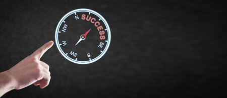 Compass pointing to success. Business. Successの写真素材
