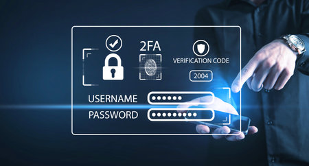 Two-factor authentication 2FA security. Personal data security