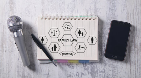 Family Law text. Law. Verdictの写真素材
