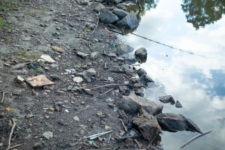 Stones of the lake. Environmentの写真素材